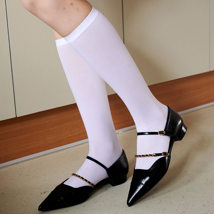 Everyday Stocking Knee Socks White