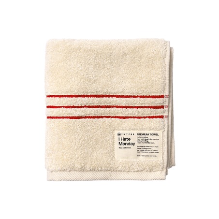 I Hate Monday Natural Towel Red