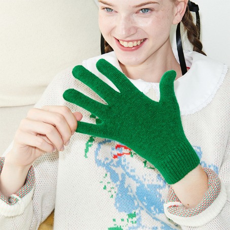 I HATE MONDAY X SLOWCOASTER Stitch Gloves Green